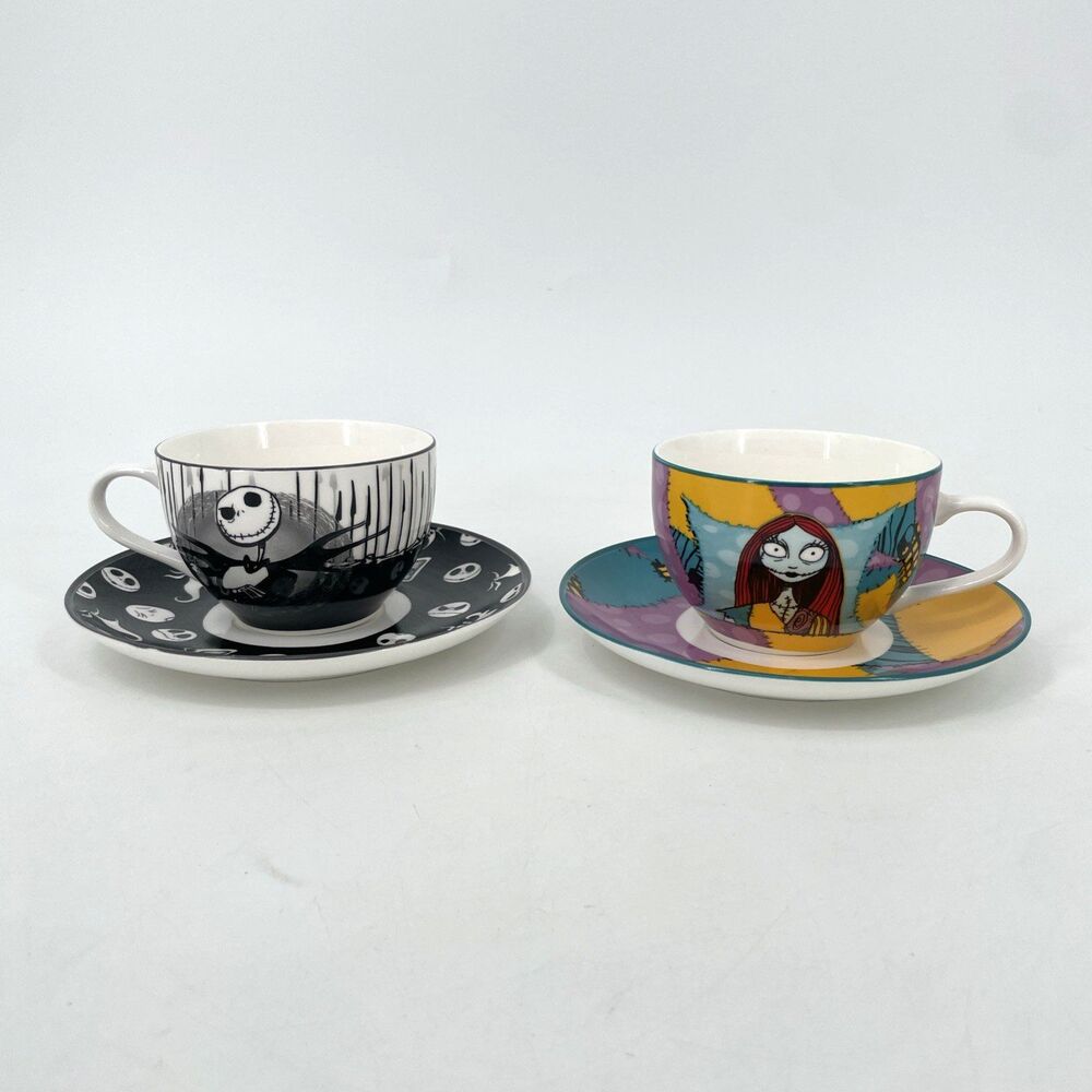 Silver Buffalo Nightmare Before Christmas Teacup Saucer Set Jack Sally Disney